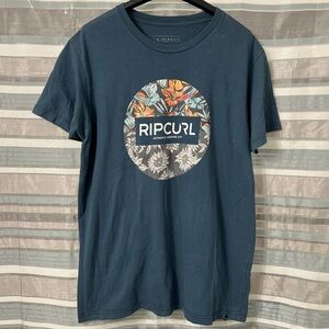 Rip Curl Men's Teal Floral Graphic Tee